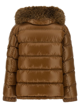 Brown Polyamide Full-Length Jacket
