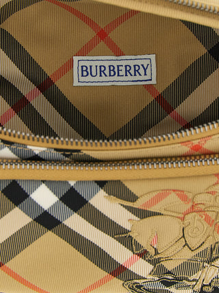 Beige Polyester Crossbody Bag