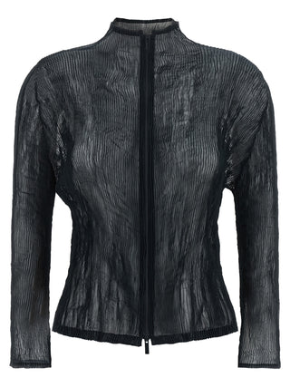 Black Polyester Cardigan