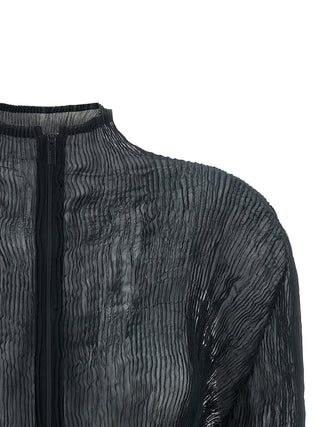 Black Polyester Cardigan