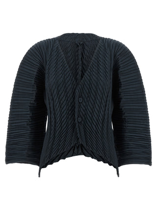 Black Polyester Cardigan