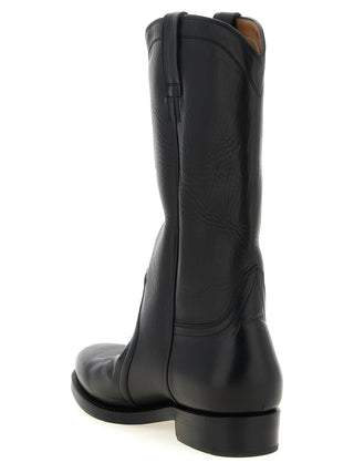 Black Calfskin Over The Knee
