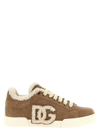 Brown Lambskin Sneakers