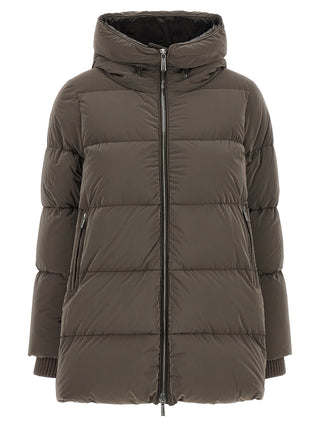 Brown Wool Full-Length Jacket