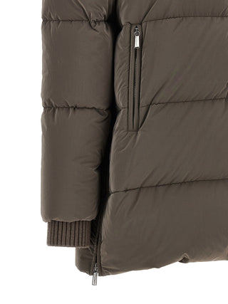 Brown Wool Full-Length Jacket