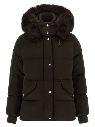 Brown Wool Full-Length Jacket
