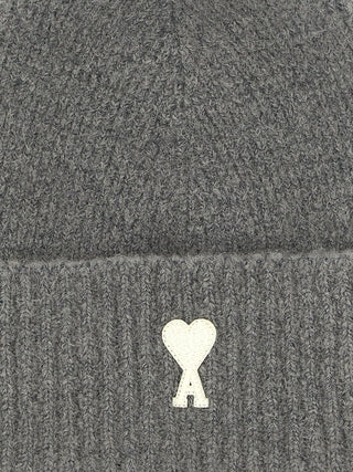 Gray Alpaca Leather Beanie