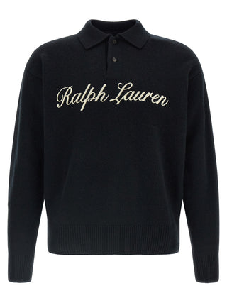 Black Wool Polo Shirt