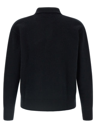 Black Wool Polo Shirt
