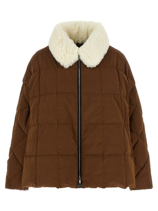Brown Polyester Full-Length Jacket