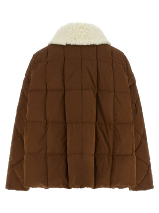 Brown Polyester Full-Length Jacket