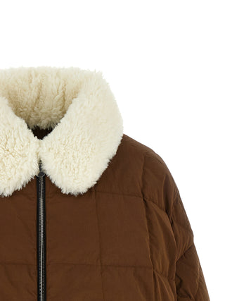 Brown Polyester Full-Length Jacket
