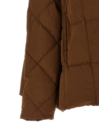 Brown Polyester Full-Length Jacket