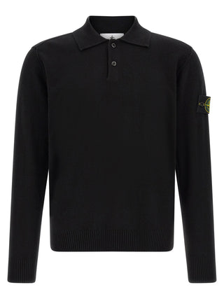 Black Virgin Wool Polo Shirt