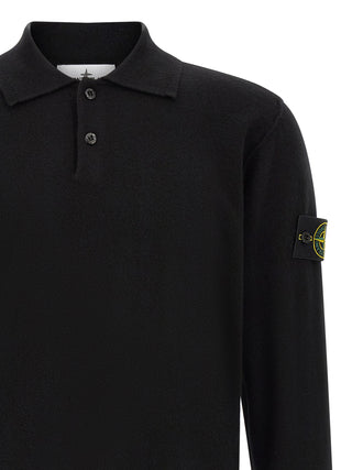 Black Virgin Wool Polo Shirt