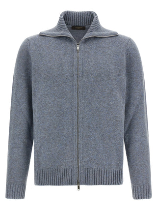 Blue Virgin Wool Cardigan