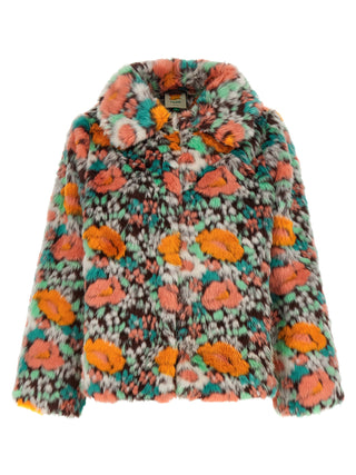 Multicolor Marabou Full-Length Jacket