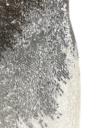 Silver Polyamide Midi Dress