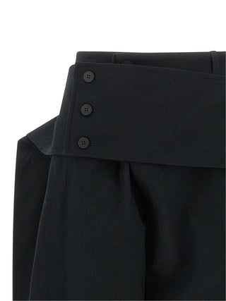 Black Polyester Casual Pants