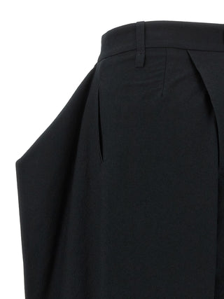 Black Polyester Casual Pants