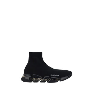 Black Polyester Athletic Sneakers