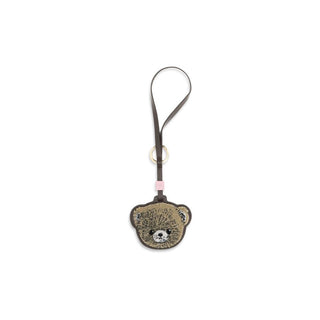 Beige Recycled Leather Keychain