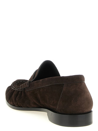 Brown Calfskin Slip-On Loafers