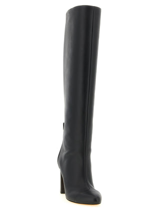 Black Calfskin Over The Knee