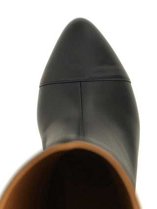 Black Calfskin Over The Knee