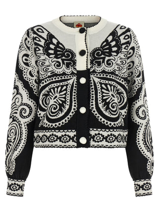 Bicolor Polyester Cardigan