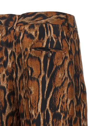 Brown Silk Casual Pants