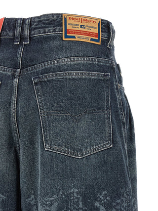 Blue Cotton High-Waisted Jean
