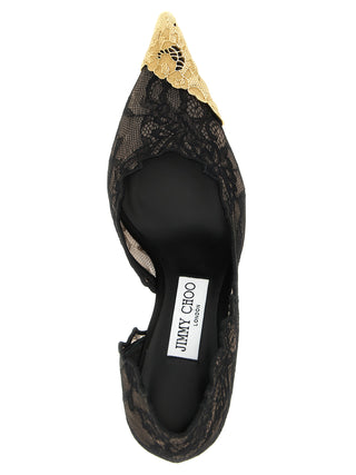 Black Tencel Mid Heel Pumps