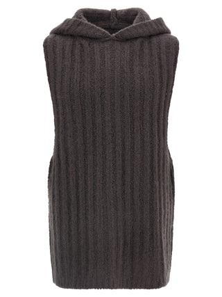 Gray Cashmere Sleeveles Sweater