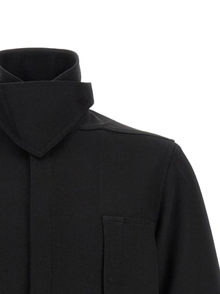 Black Cotton Full-Length Jacket