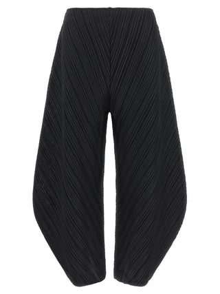 Black Polyester Casual Pants