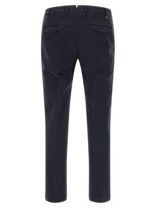 Blue Cotton Casual Pants