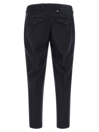 Black Virgin Wool Casual Pants