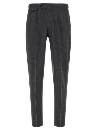 Gray Virgin Wool Dress Pants