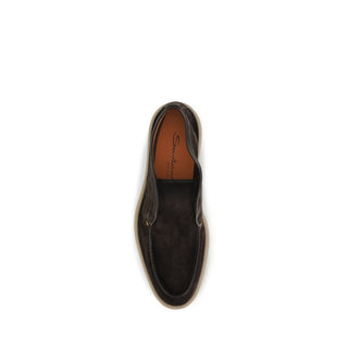 Brown Suede Leather Slip-On Loafers