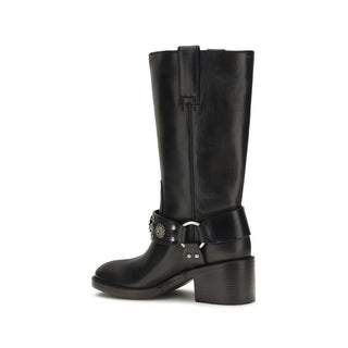 Black Calf Leather Bos Taurus Flat Boots