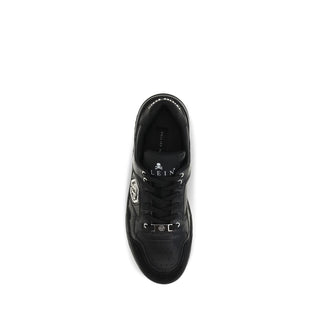 Black Polyester Low Top Sneakers