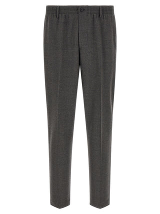 Gray Virgin Wool Cropped Pants