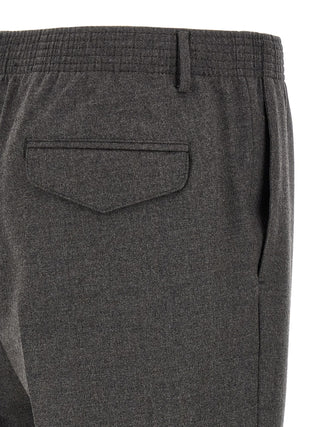 Gray Virgin Wool Cropped Pants