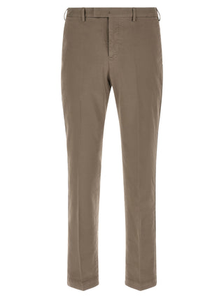 Beige Cotton Casual Pants