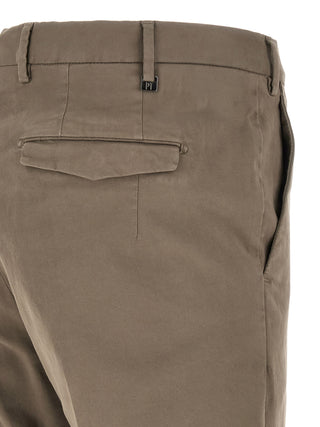 Beige Cotton Casual Pants