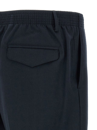Blue Virgin Wool Cropped Pants