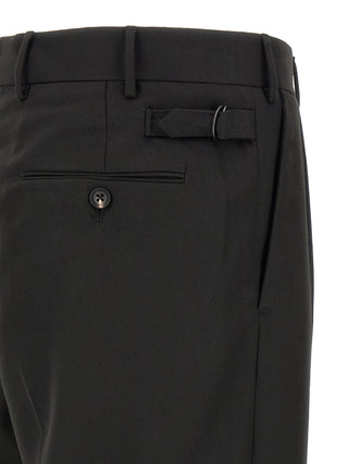 Black Polyester Casual Pants
