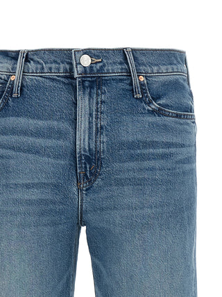 Blue Cotton Straight-Leg Jeans