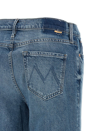 Blue Cotton Straight-Leg Jeans